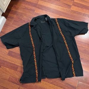 Vintage Y2K No Boundaries T Shirt Mens Xl 90s Dragon Flames polo